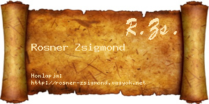 Rosner Zsigmond névjegykártya